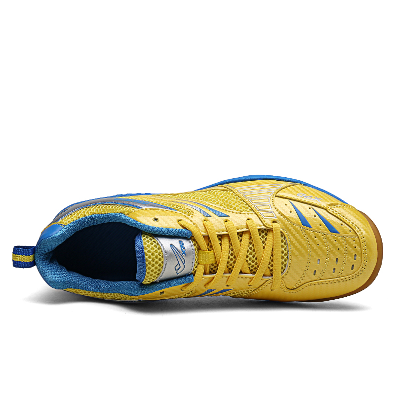 XPD Slip Resistant, Abrasion Resistant, Breathable, Rebound Low top Badminton Shoes Unisex Yellow Blue