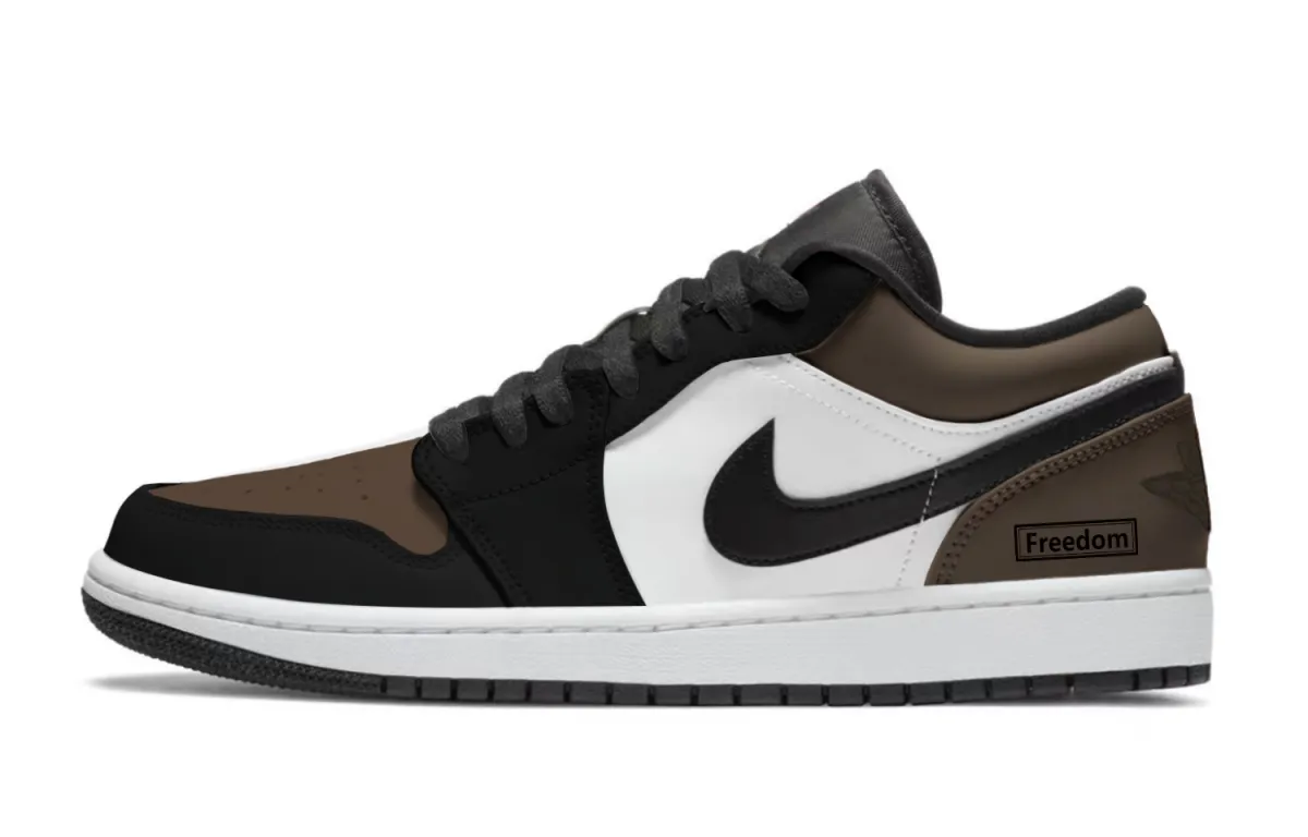 Jordan Air Jordan 1 Abrasion Resistant Abrasion Resistant Low top Vintage Basketball Shoes Unisex Black Brown
