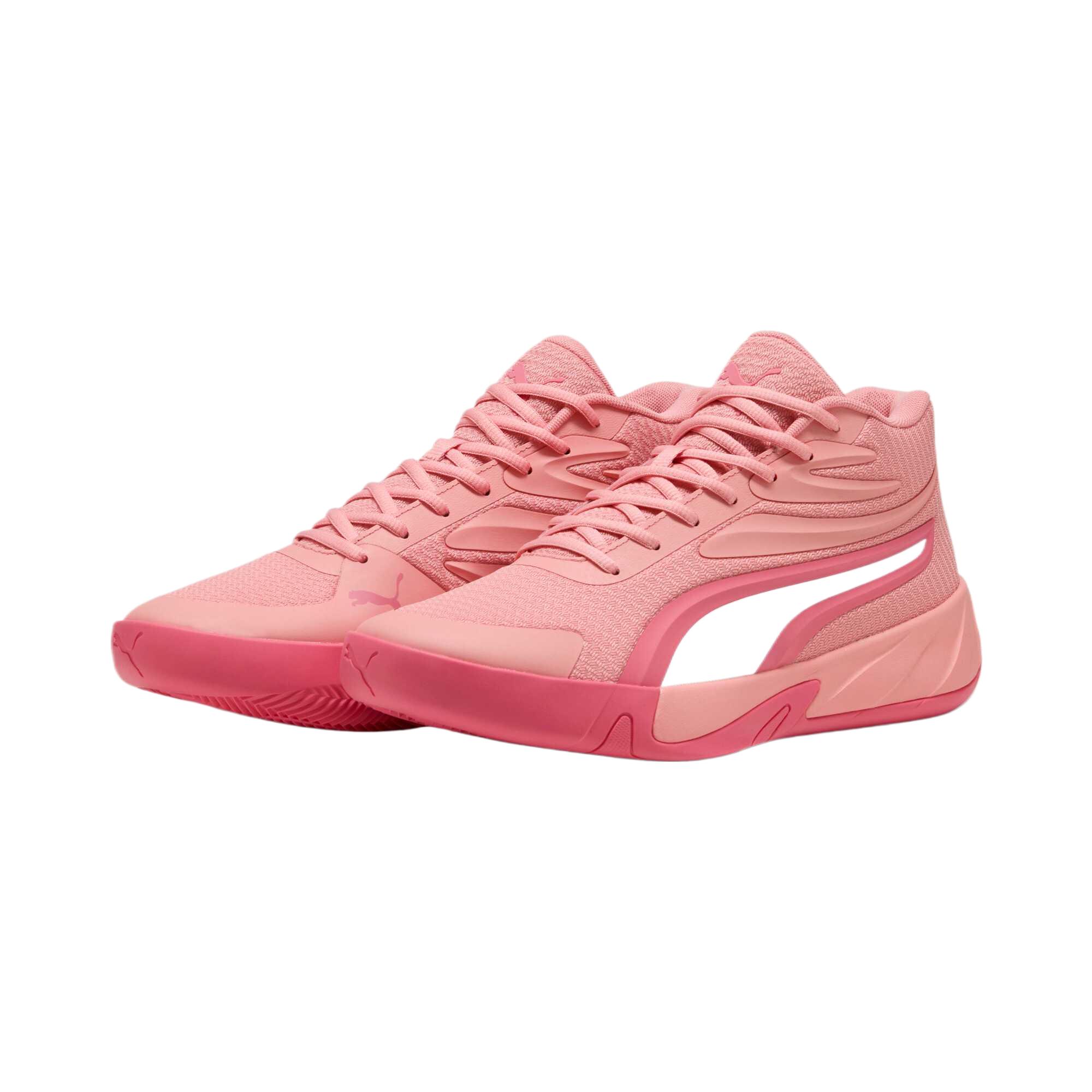 PUMA Trendy Slip Resistant Abrasion Resistant Mid top Basketball Shoes Unisex Pink