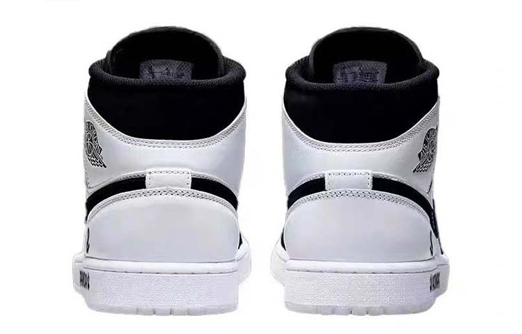 Jordan Air Jordan 1 SE Waxberry Tarepanda, Lazy Panda Comfortable Mid top Vintage Basketball Shoes Men’s Black White