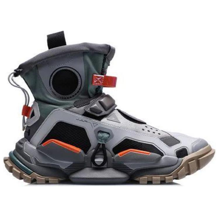Li Ning High top Vintage Basketball Shoes Unisex Gray