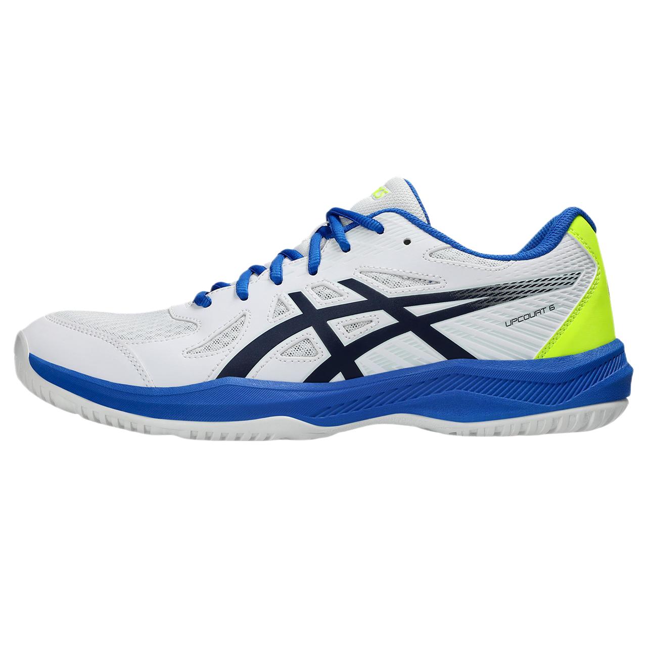 ASICS Gel Upcourt 6 Slip Resistant Low top Badminton Shoes Men’s White Blue