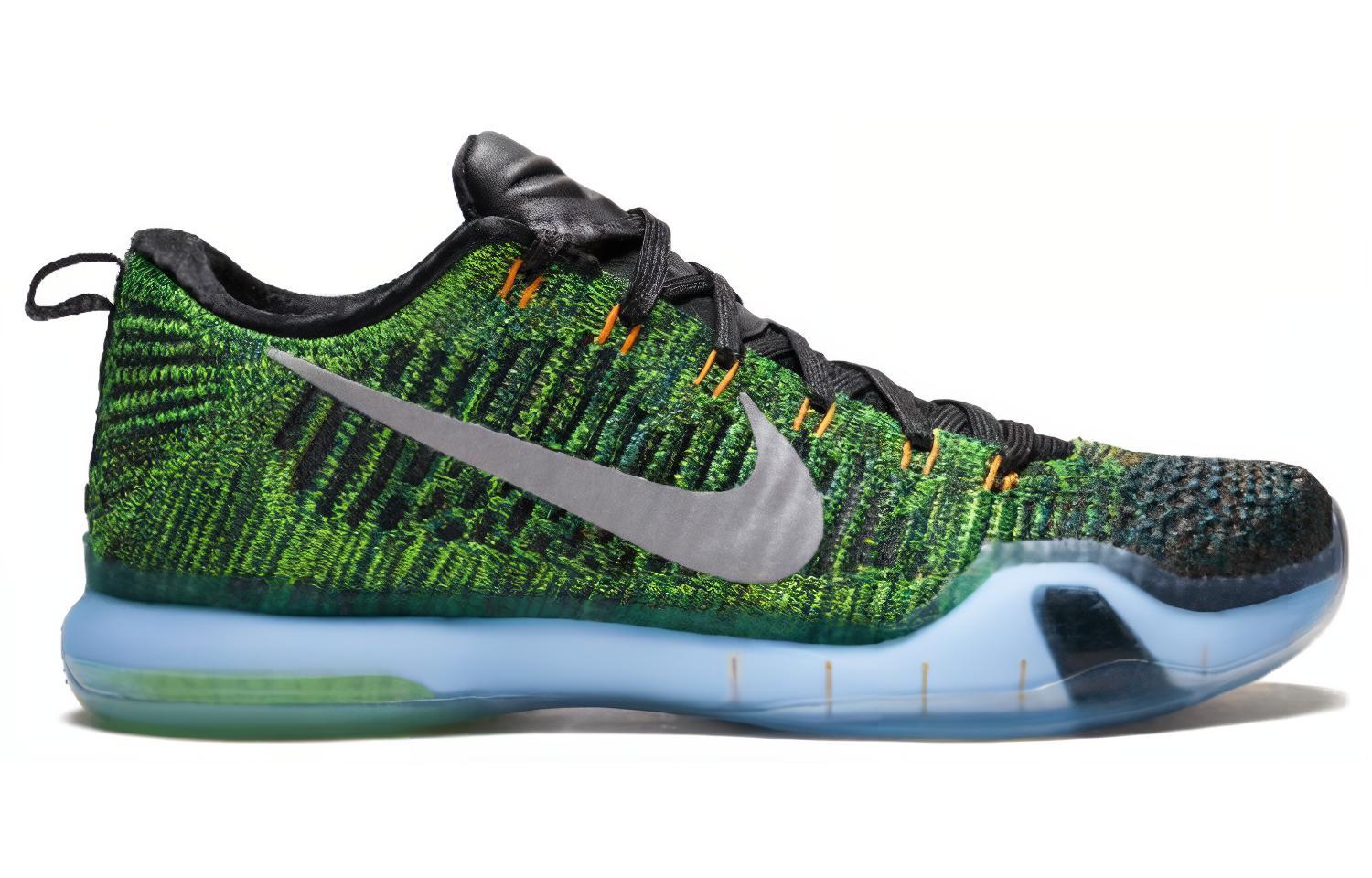 Мужские кроссовки Nike Kobe 10 Elite HTM Racecar (зеленые) — 彩色/金属银 — фото 2