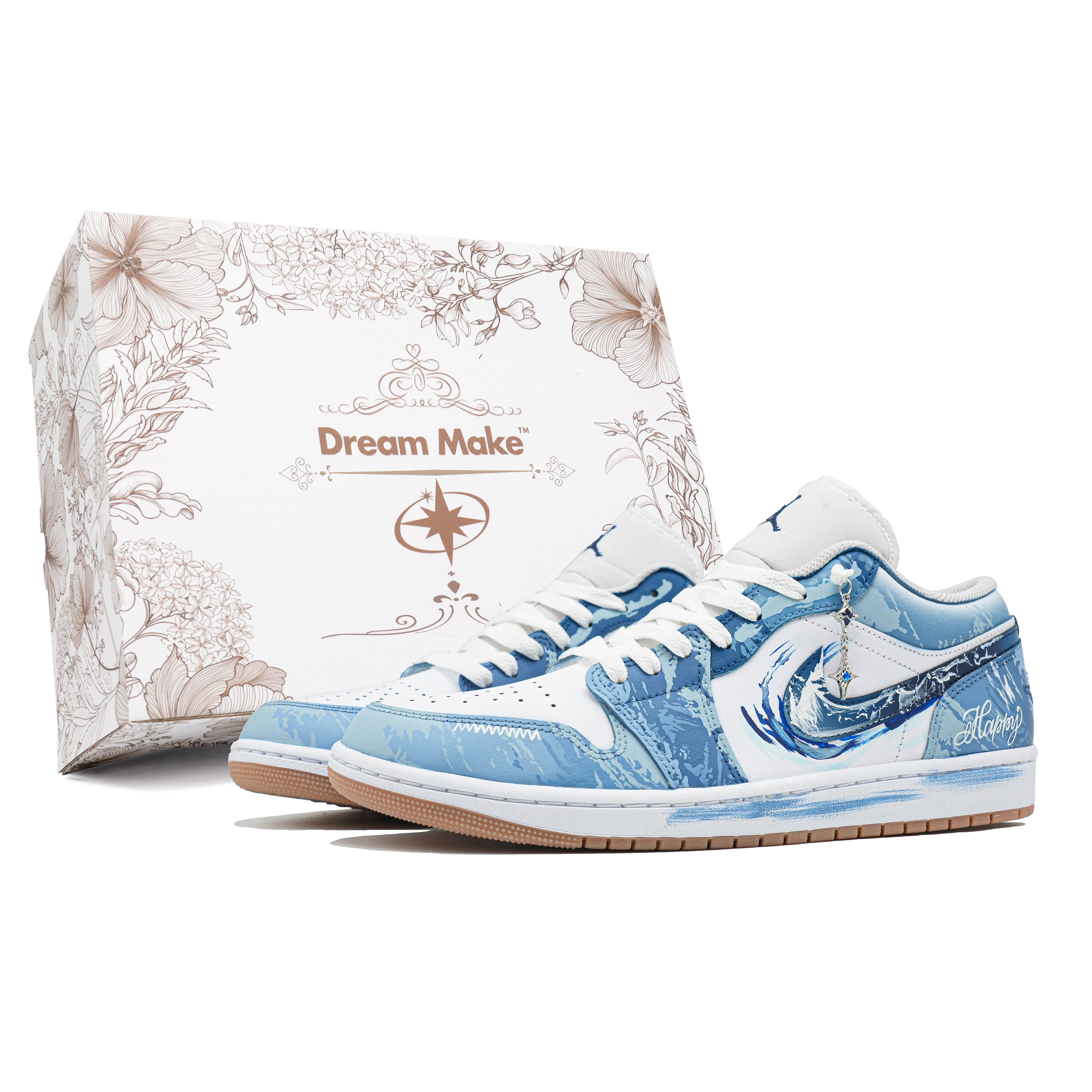 Jordan Air Jordan 1 Cool Play Koala, Mountains And Seas Gift Box Included Abrasion Resistant Low top