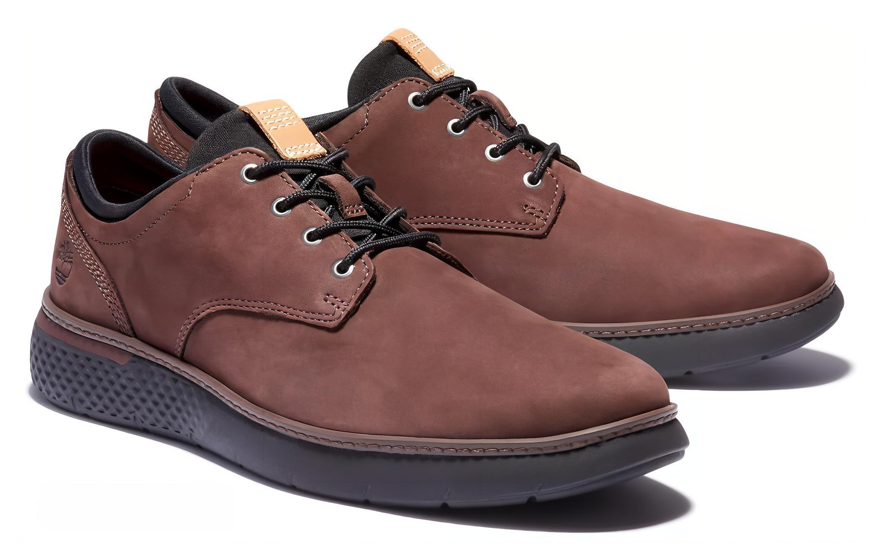 Timberland Cross Mark Casual Leather Shoes Men's Dark Brown