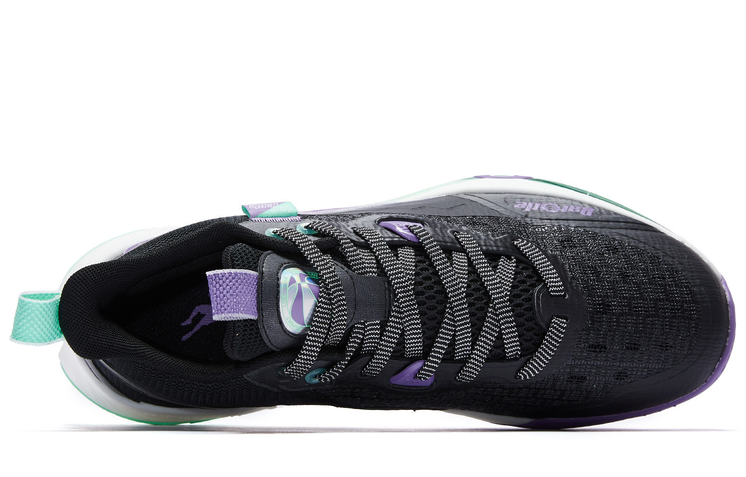QIAODAN Cushioning Slip Resistant Abrasion Resistant Low top Basketball Shoes Men’s Black Purple