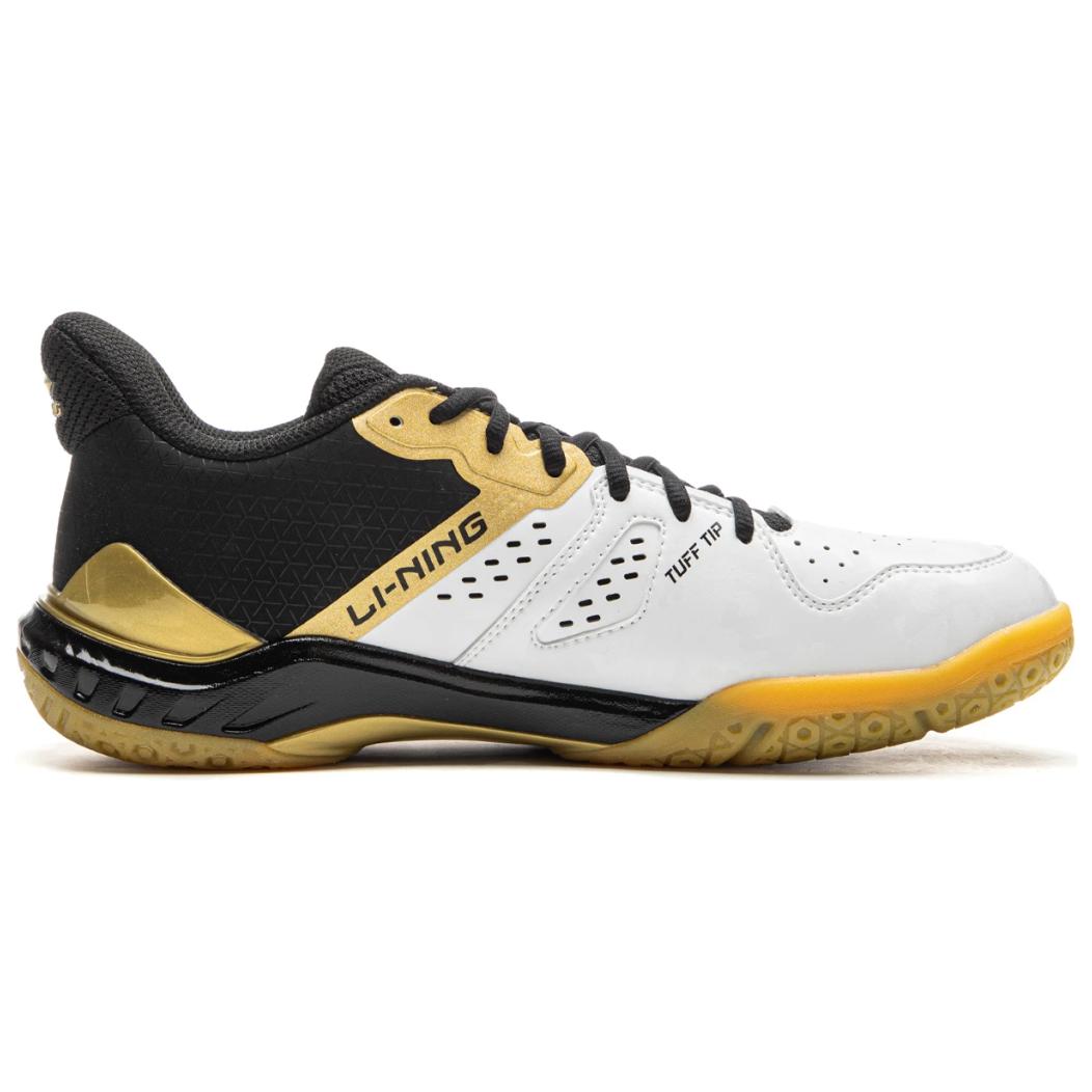 Li Ning Cloud Thunder Lightweight Rebound Low top Badminton Shoes Unisex White Black Gold