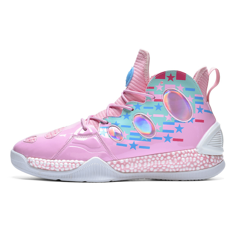 IVERSON Slip Resistant Abrasion Resistant High top Basketball Shoes Unisex Cherry Blossom Pink