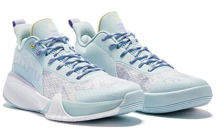 QIAODAN Dawn Elite Cushioning Slip Resistant Low top Basketball Shoes Men’s Blue Purple