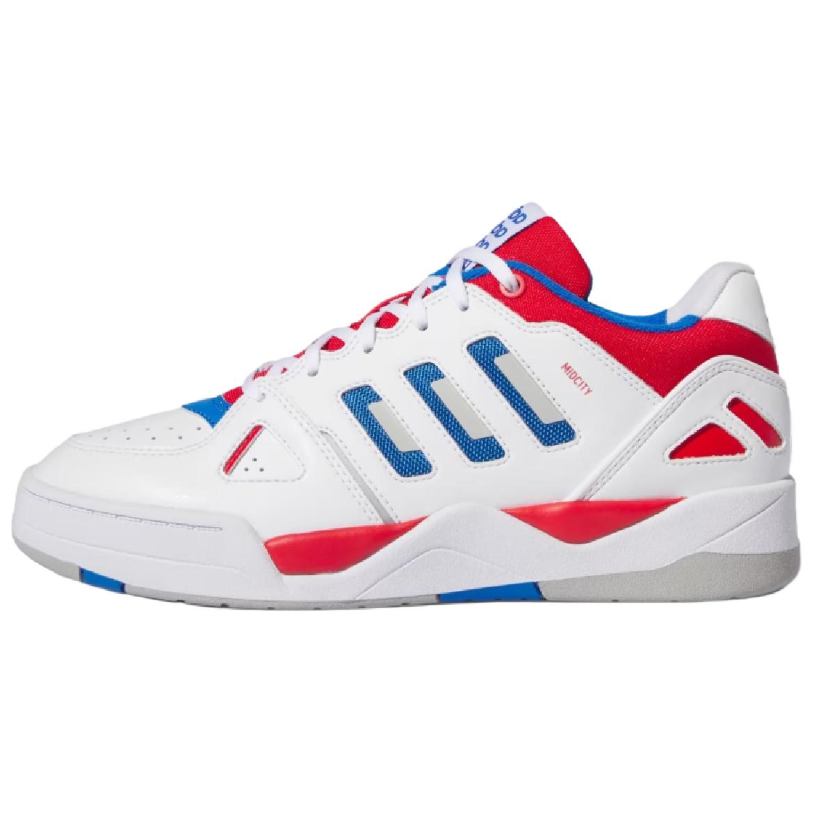Adidas Midcity Low Cushioning Slip Resistant Abrasion Resistant Low top Basketball Shoes Unisex White Red