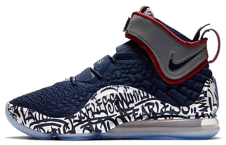 Мужские кроссовки Nike Nike Lebron 17 FP EP "Graffiti Cold Blue" (сине-белые)