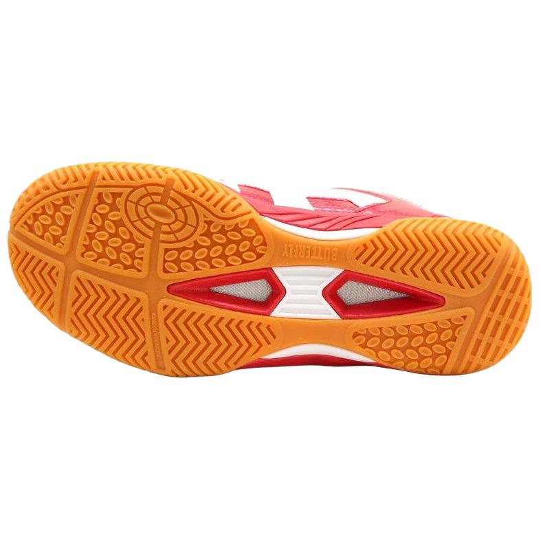 Butterfly Slip Resistant Abrasion Resistant Low top Table Tennis Shoes Unisex White Red