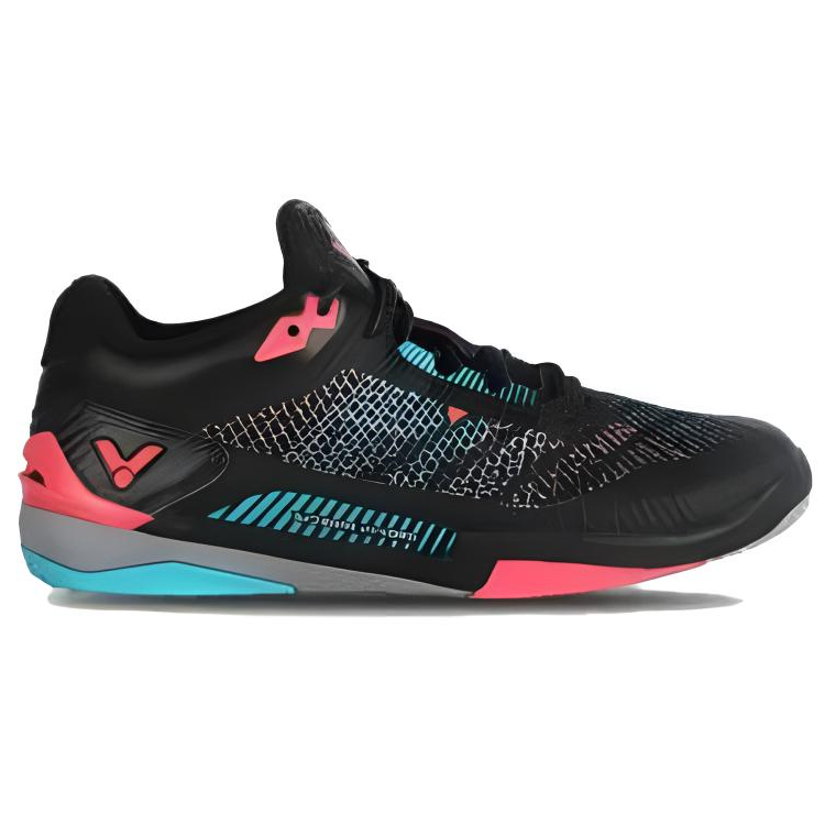 VICTOR Comfortable Cushioning, Wear Resistant Low top Badminton Shoes Unisex Black Red