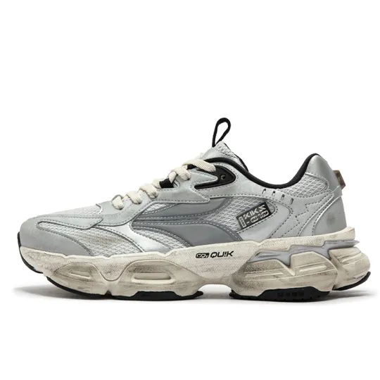 361° Mystic Eyed PRO Slip Resistant Abrasion Resistant Low top Chunky Sneakers Men's Silver White