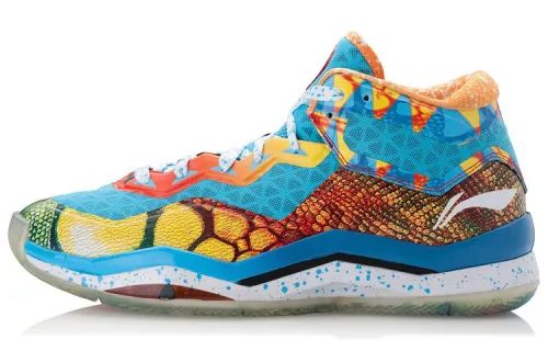 LiNing WOW 3 Wade's Way 3 non-slip wear-resistant lightweight mid-top practical basketball shoes men's yellow blue