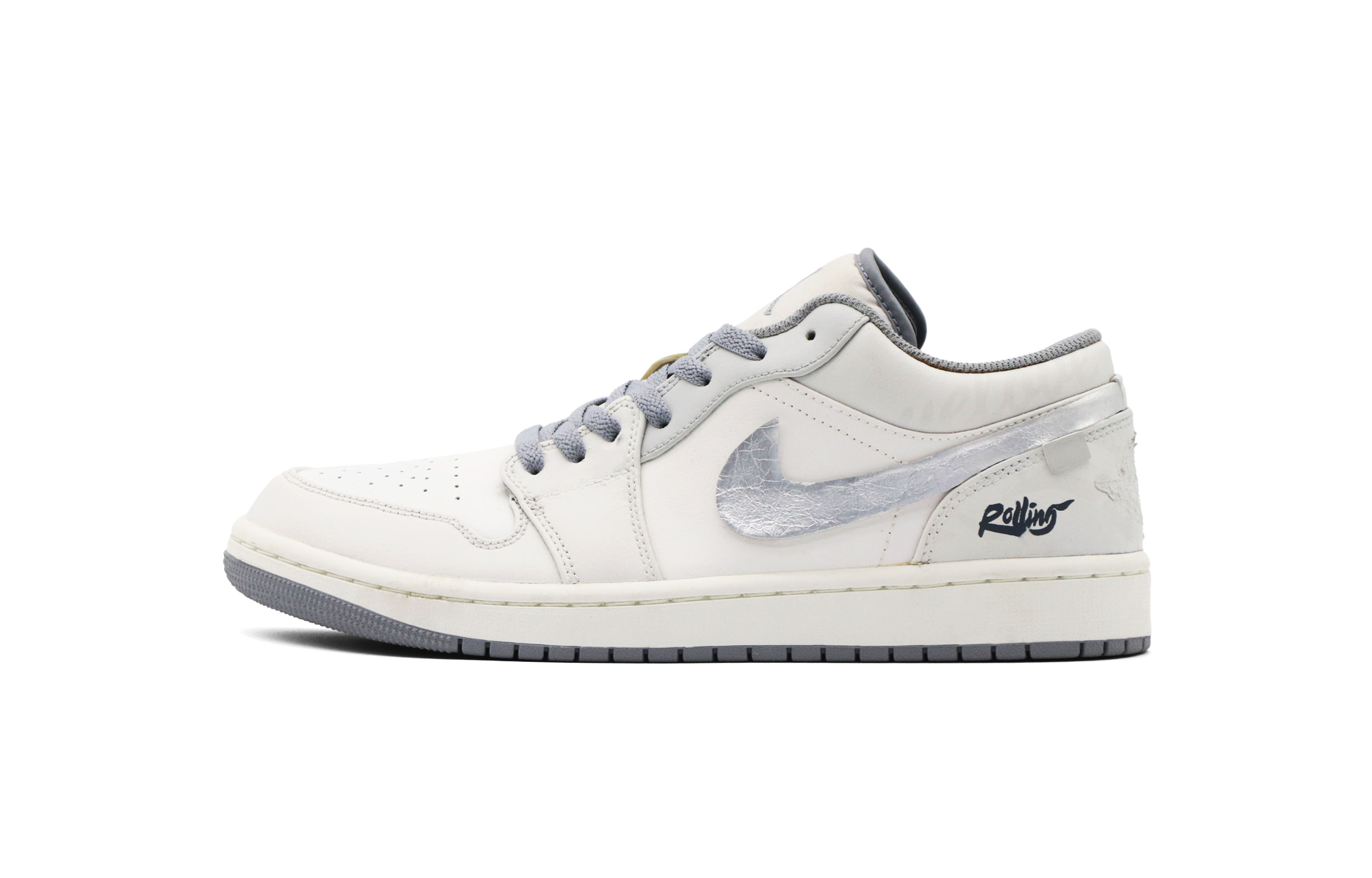 Jordan Air Jordan 1 Ice Blue Maris Sal Leather Low top Vintage Basketball Shoes Men’s White Silver Gray
