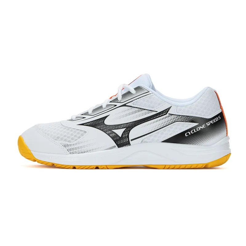 Mizuno CYCLONE SPEED 5 Synthetic Leather Low-top Training Shoes Unisex White Black Yellow