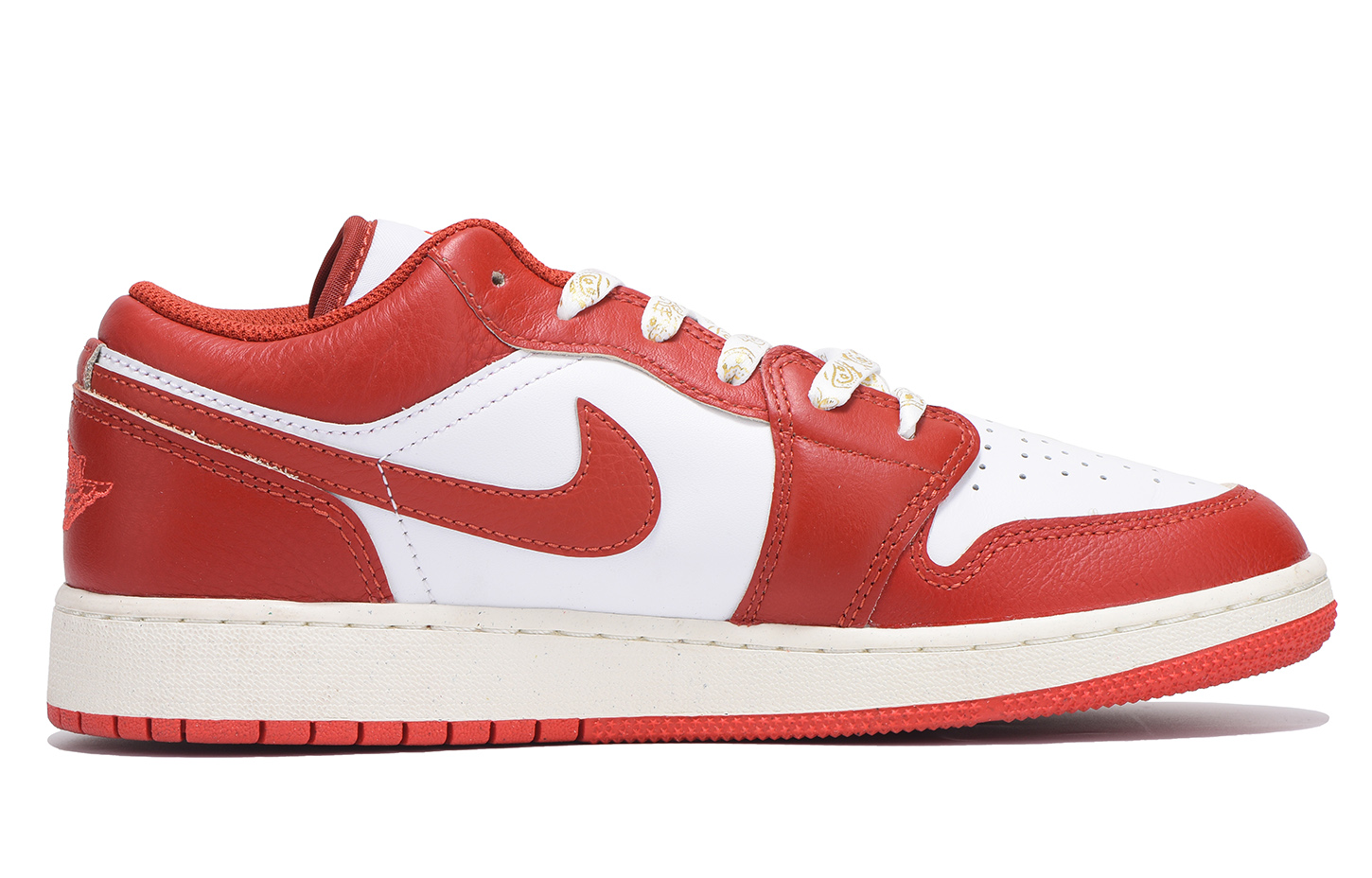 Jordan Air Jordan 1 Slip Resistant Abrasion Resistant Low top Vintage Basketball Shoes Women’s Red