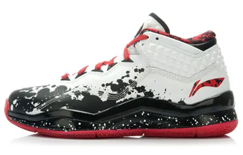 LiNing WOW 3 Wade's Way 3 305 shock-absorbing, non-slip, wear-resistant, mid-top basketball shoes, men's black, red and white