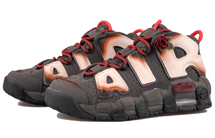 Nike Air More Uptempo RISK Ash Rose Mid top Vintage Basketball Shoes Women’s Black Red