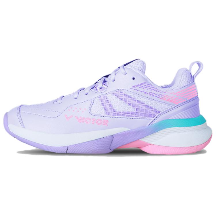 VICTOR Mesh, Synthetic Leather Slip Resistant Abrasion Resistant Low top Badminton Shoes Unisex Purple Pink