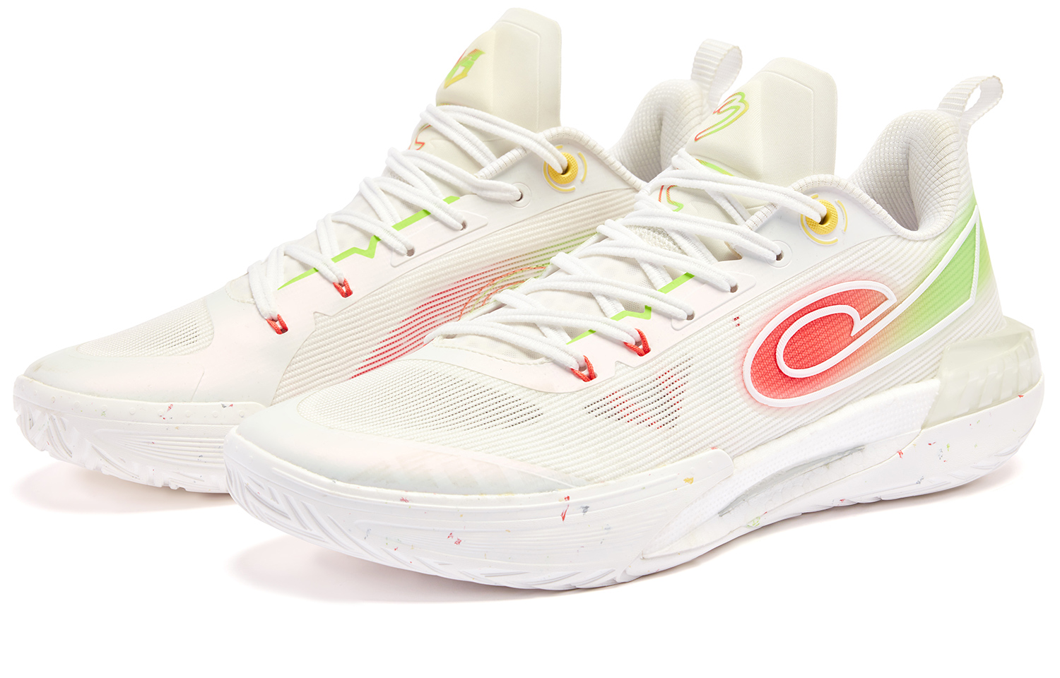 QIAODAN Thorn 8 PRO Slip Resistant, Abrasion Resistant, Rebound Low top Basketball Shoes Men’s White Orange