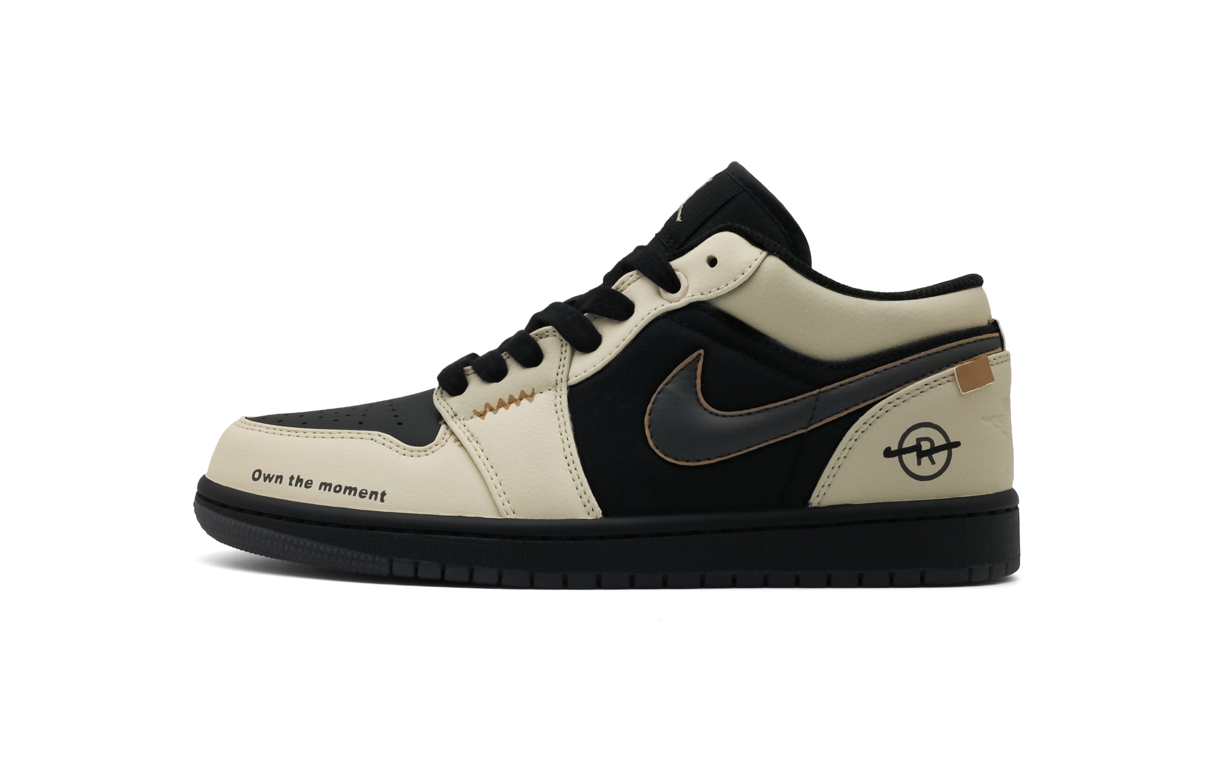 Jordan Air Jordan 1 Abrasion Resistant Abrasion Resistant Low top Vintage Basketball Shoes Unisex Black Brown