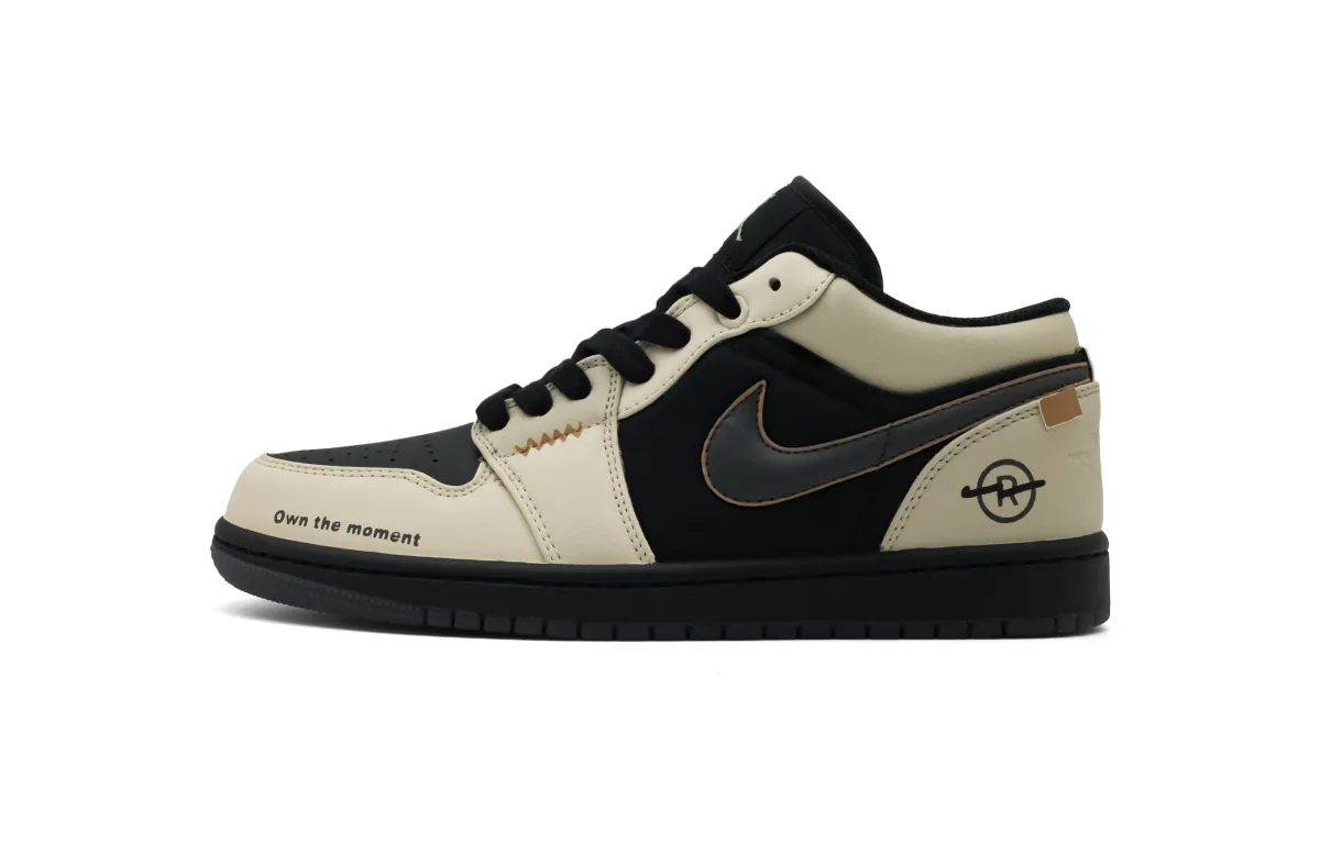 Jordan Air Jordan 1 Abrasion Resistant Abrasion Resistant Low top Vintage Basketball Shoes Unisex Black Brown