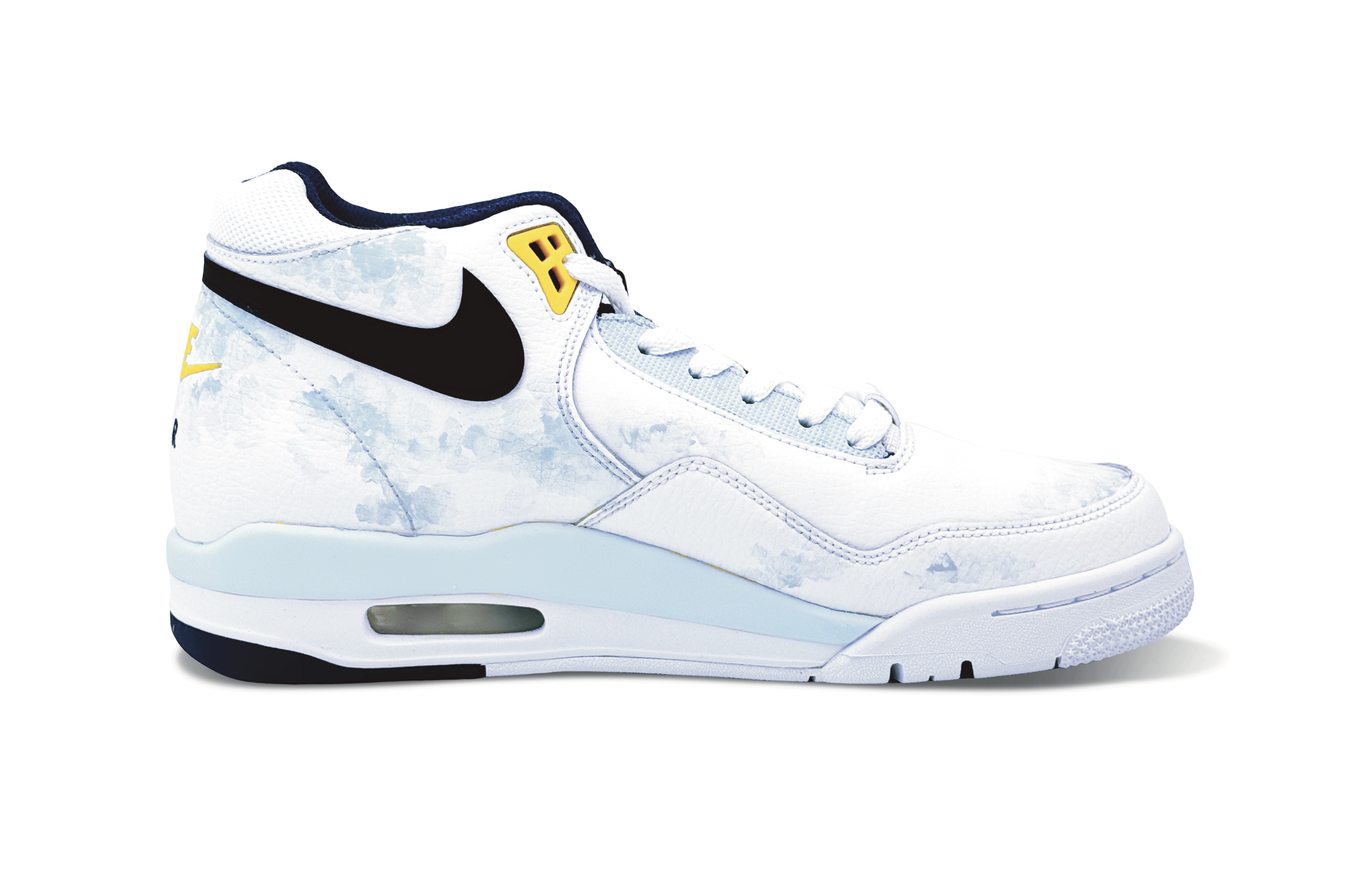 Nike Flight Legacy Slip Resistant Abrasion Resistant Mid top Vintage Basketball Shoes Men’s Blue Black