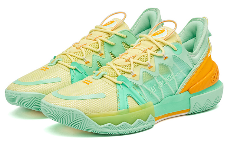 361° Burning Battle 2.0 Basketball Shoes Men’s Low Top Green/Orange
