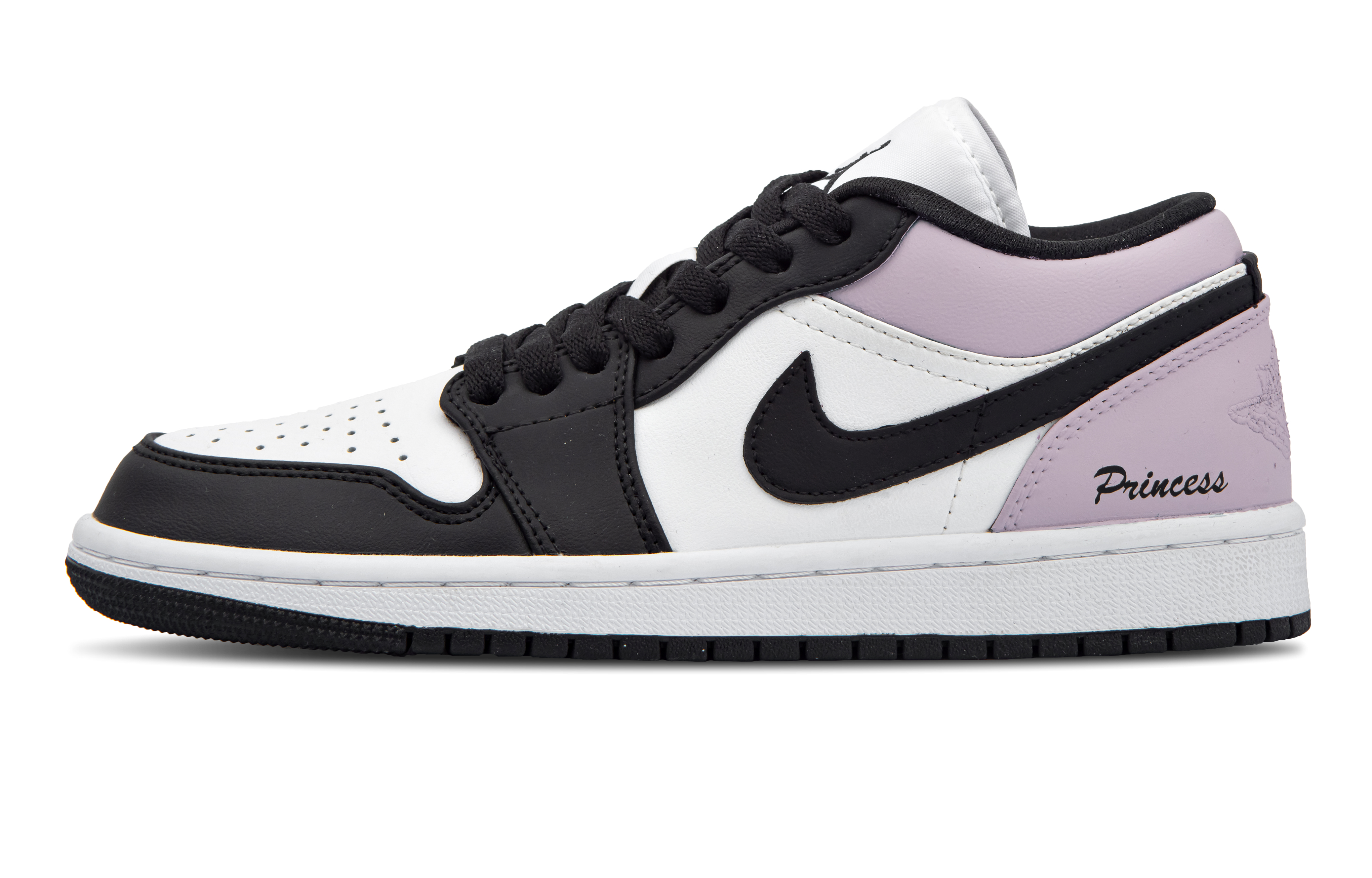 Jordan Air Jordan 1 Slip Resistant Low top Vintage Basketball Shoes Women’s White Black Purple
