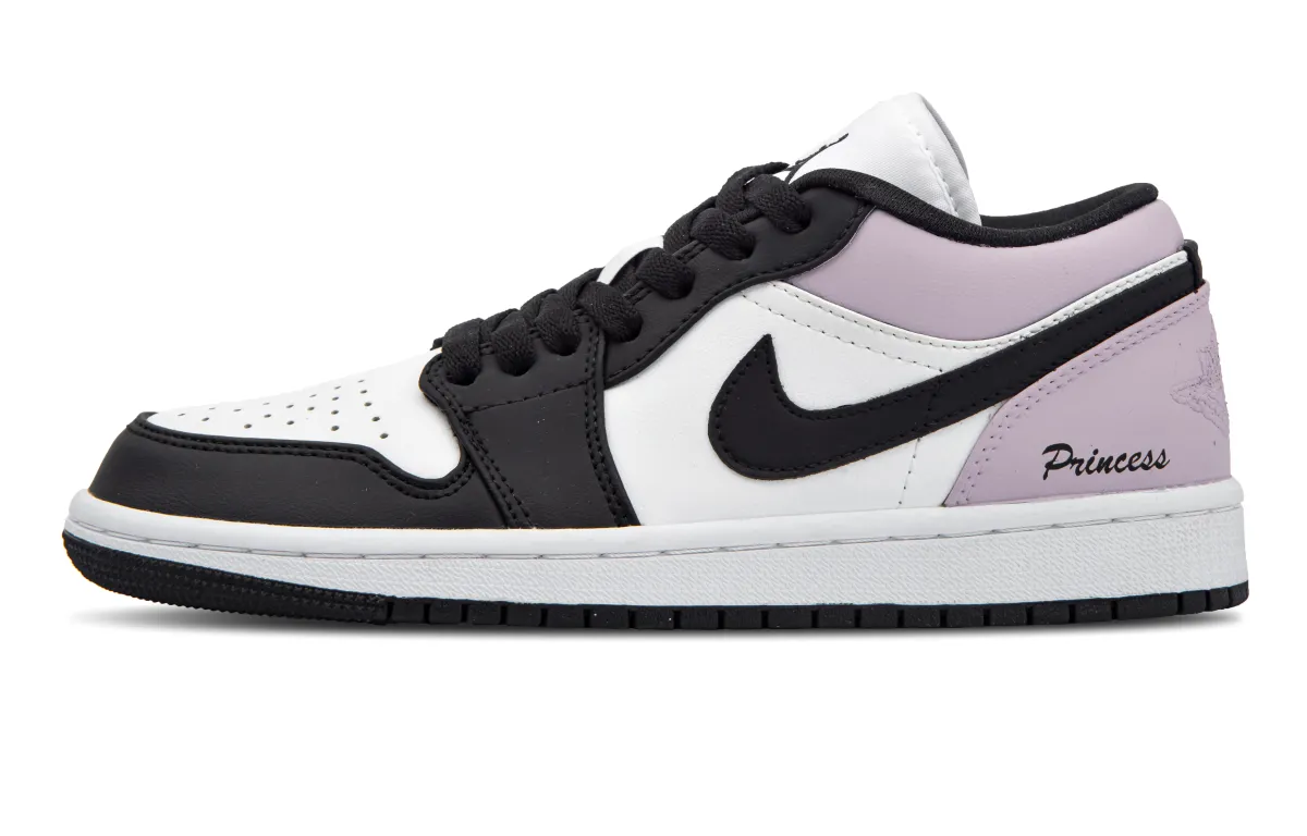 Jordan Air Jordan 1 Slip Resistant Low top Vintage Basketball Shoes Women's White Black Purple