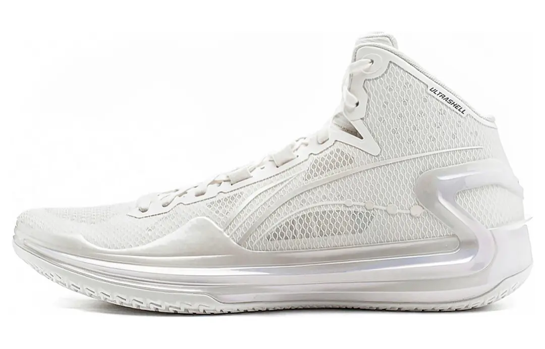 Li Ning Liren 4 White Pearl Mid top Basketball Shoes Unisex Mist White