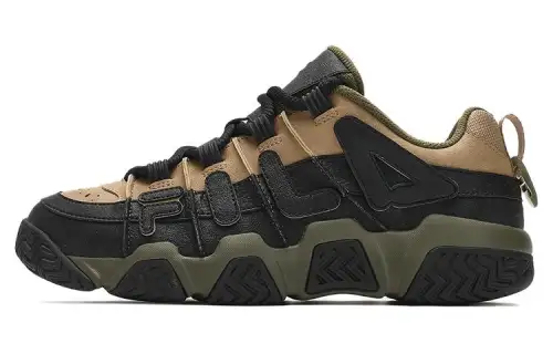 FILA FUSION BUSTER Puffy Shoes Cushioning, Wear Resistant Low top Basketball Shoes Men's Black Brown