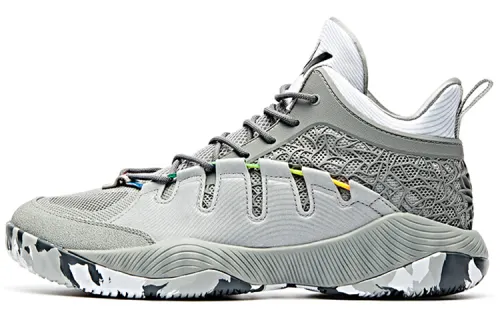 Anta Anta Thompson KT basketball series KT Outdoor 2 shock-absorbing, non-slip, wear-resistant and rebound mid-top basketball shoes, men's gray silver