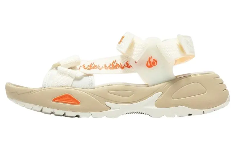PUMA Traek Lite Gradient Flames Fabric Slip Resistant Abrasion Resistant Sports Sandals Unisex White Orange