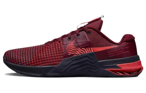 Nike Metcon 8 FlyEase shock-absorbing, non-slip, wear-resistant, low-top training shoes, red and black