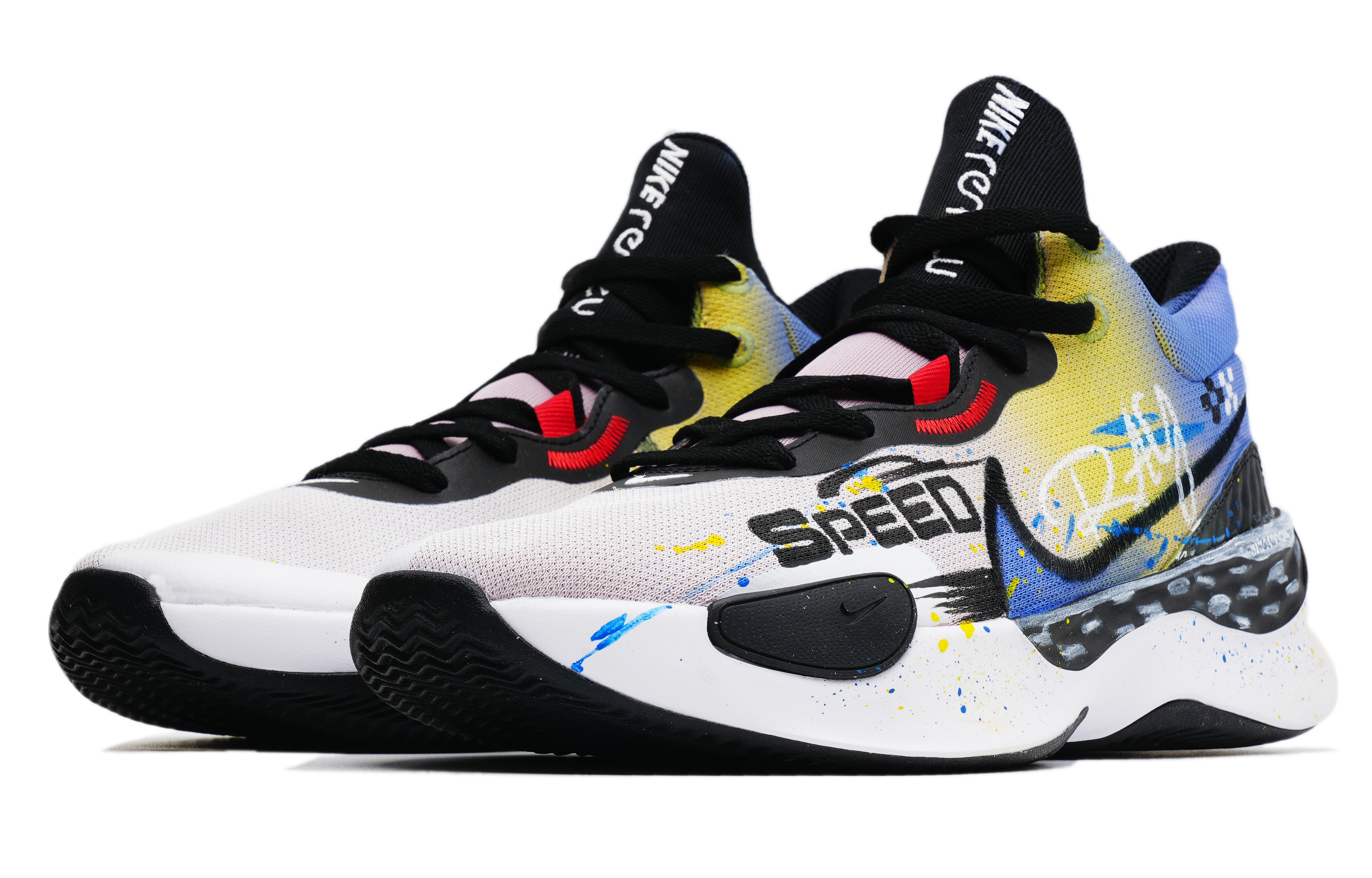 Nike Renew Elevate 3 Cushioning Slip Resistant Abrasion Resistant Low top Basketball Shoes Unisex Blue Yellow