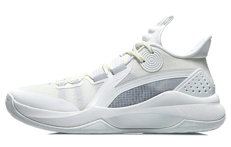 Li Ning Combat Low Basketball Shoes Men's Low Top White/Gray