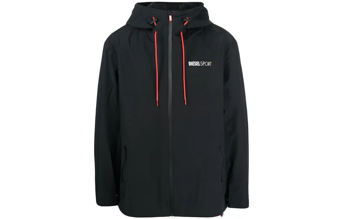 DIESEL Jackets Men's Black Hooded Moderate Other