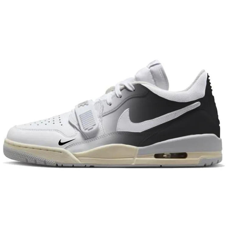 Jordan Legacy 312 Cushioning Slip Resistant Breathable Low top Vintage Basketball Shoes Men's White Black