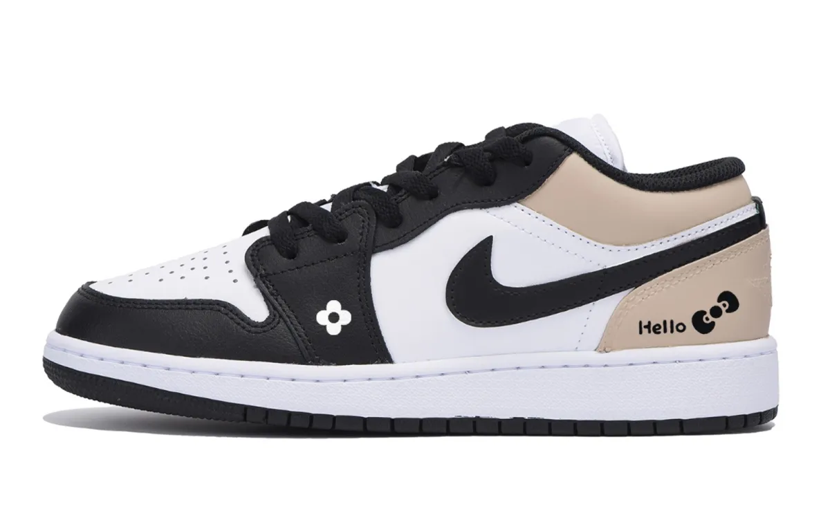 Jordan Air Jordan 1 Urban Chic Style Vintage Low top Vintage Basketball Shoes Men's White Brown