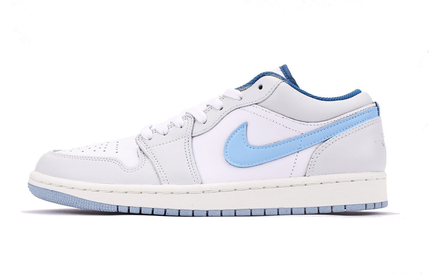 Jordan Air Jordan 1 Chestnut Slip Resistant Coverage Cushioning Low top Vintage Basketball Shoes Men’s Gray Blue