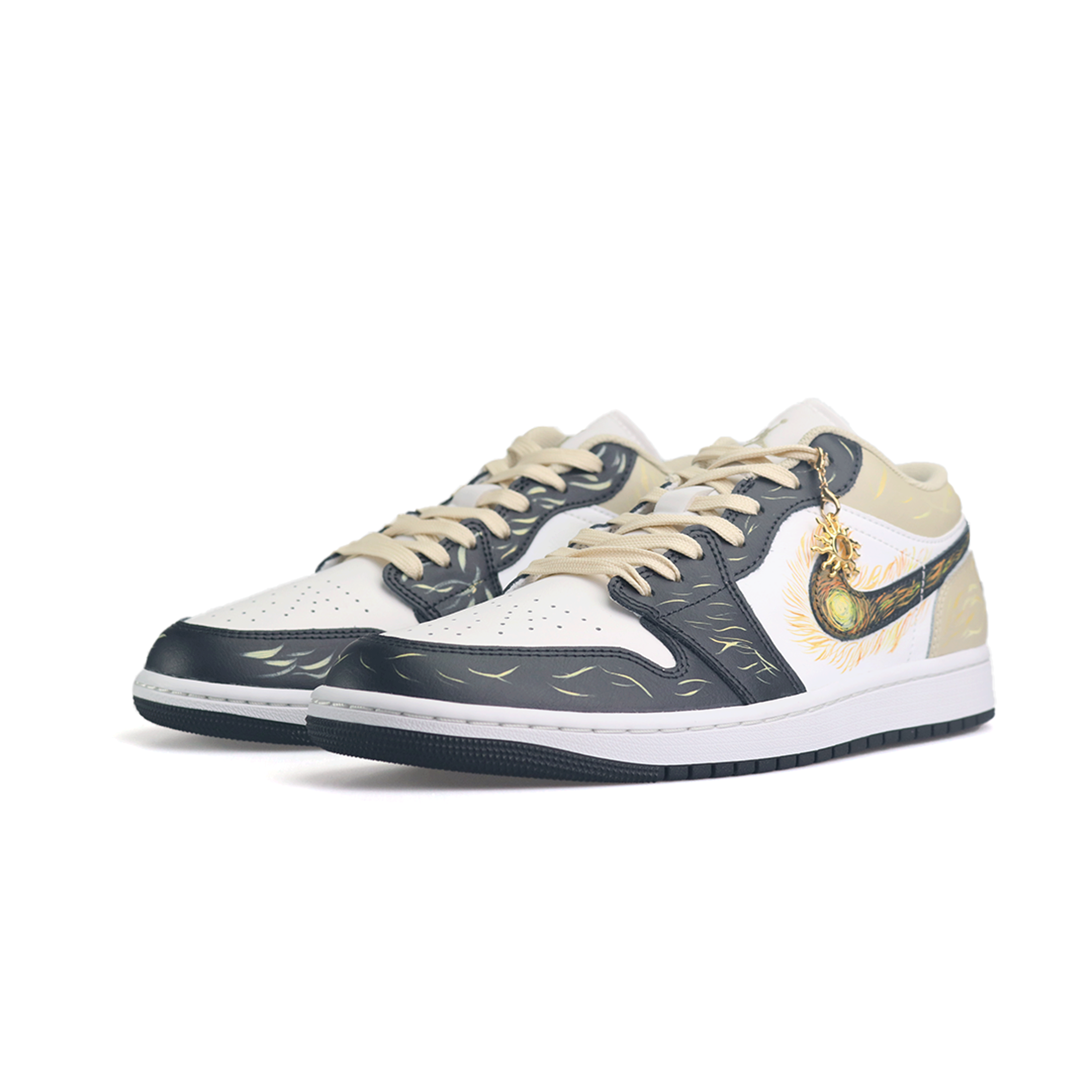 Jordan Air Jordan 1 Sunflower Shadow, Special Shopping Bag Abrasion Resistant Low top Vintage Basketball Shoes Unisex