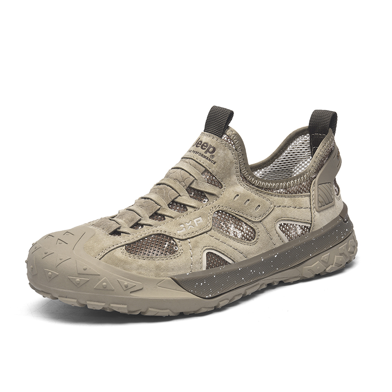 Jeep Fabric Low top Outdoor Hiking Shoes Men’s Khaki