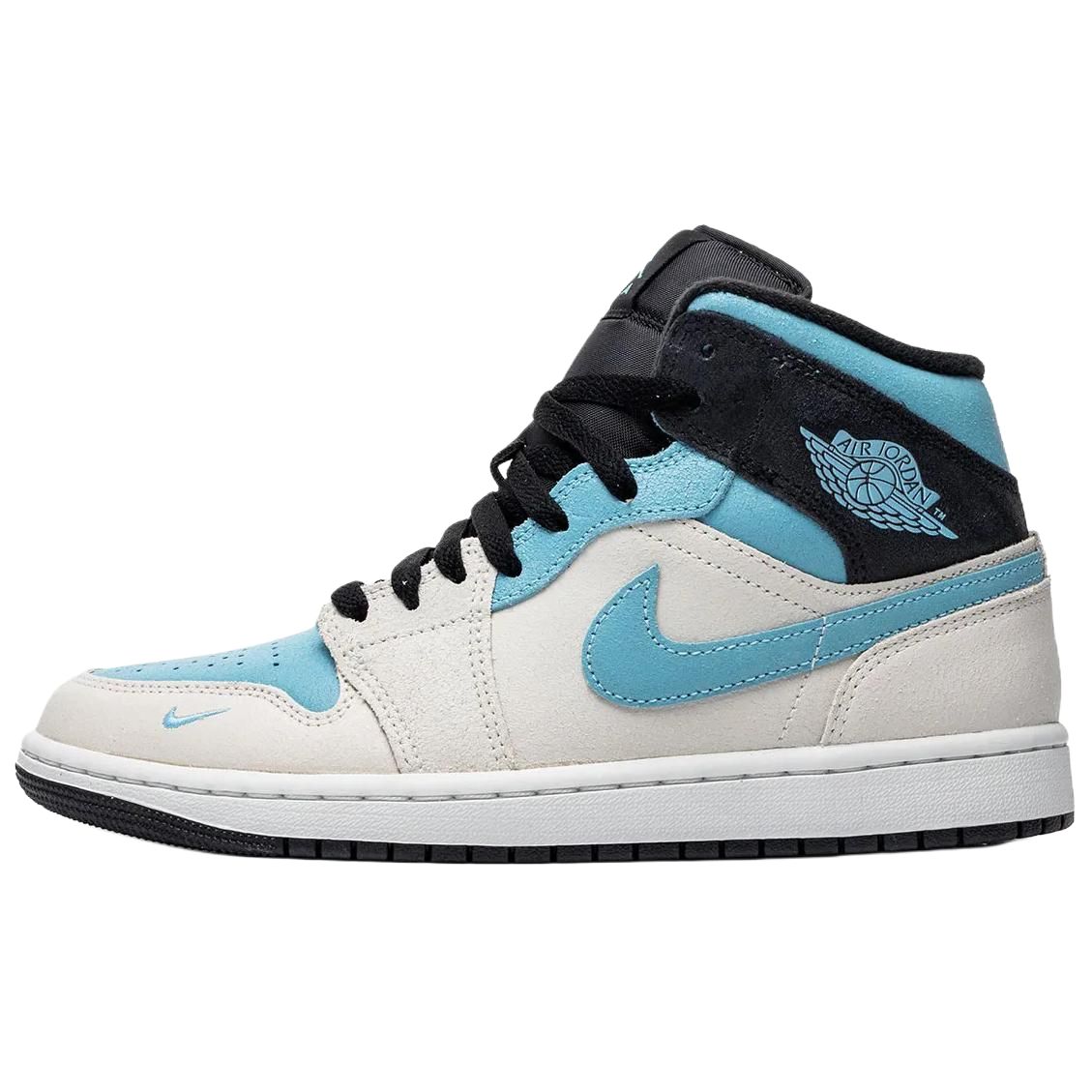 Мужские кроссовки Jordan Air Jordan 1 Mid SE (бежево-синие)