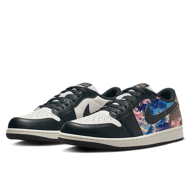Jordan Air Jordan 1 Abrasion Resistant Slip Resistant Low top Vintage Basketball Shoes Men’s Black White Brown