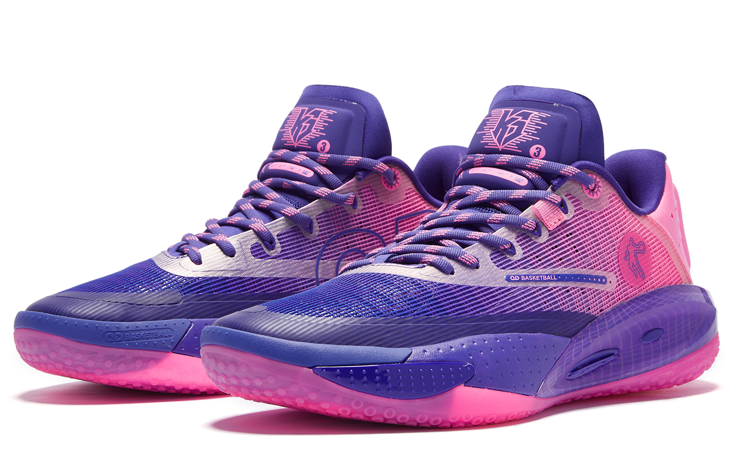 QIAODAN Thorn RISE Ultraviolet Q KUNGFU PRO Slip Resistant, Abrasion Resistant, Lightweight Low top Basketball Shoes