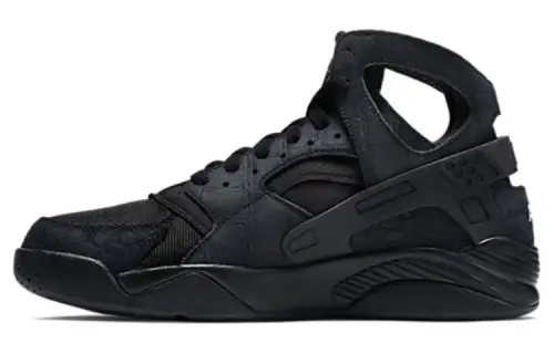 Nike Air Flight Huarache Comfortable Slip Resistant Mid top Basketball Shoes Unisex Black