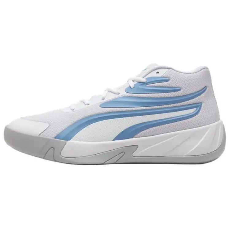 PUMA Court Pro Fabric Cushioning Slip Resistant Cushioning Slip Resistant Mid top Basketball Shoes Unisex White